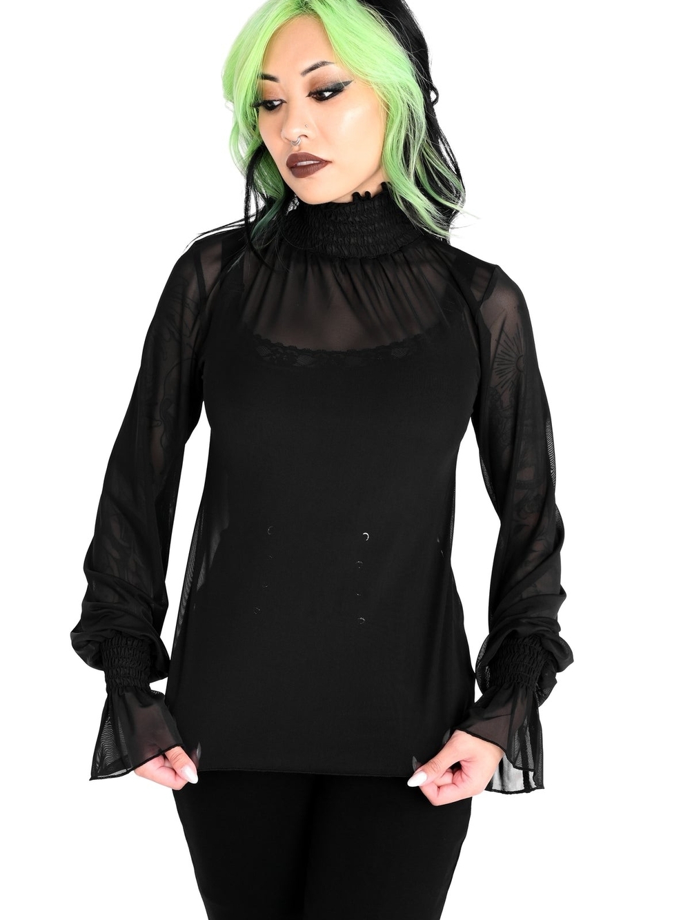 Andrea Mesh Long Sleeve Top - Picture 2 of 6